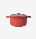 7 QT Enamel Cast-Iron Dutch Oven - Classic Lid - Red - Final Sale