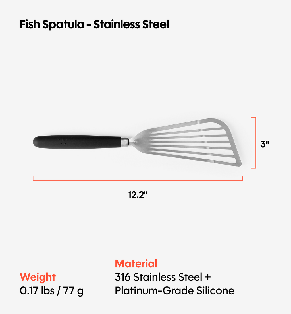 Stainless Steel Fish Spatula - Black