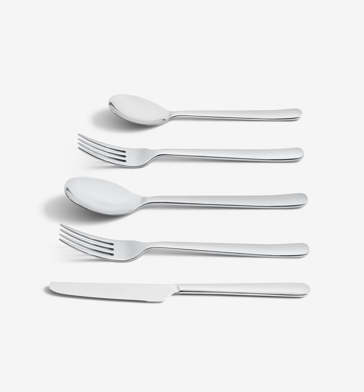5‑Piece Flatware Set (Serves 1) – Polished in 18/10 stainless steel