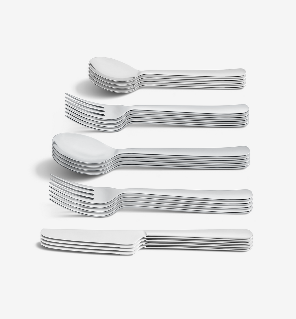 20-piece polished 18/10 stainless steel flatware set (serves 4)