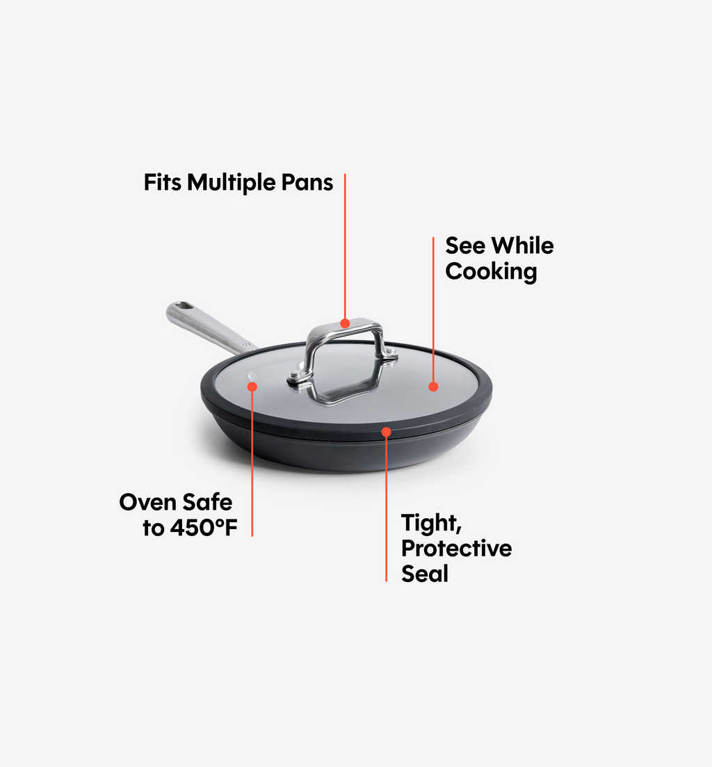 8” Pre-Seasoned Carbon Steel Pan + Glass Lid