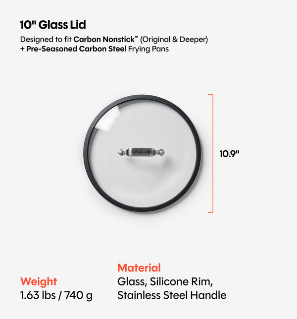 10" Deeper Carbon Nonstick™ Frying Pan + Glass Lid