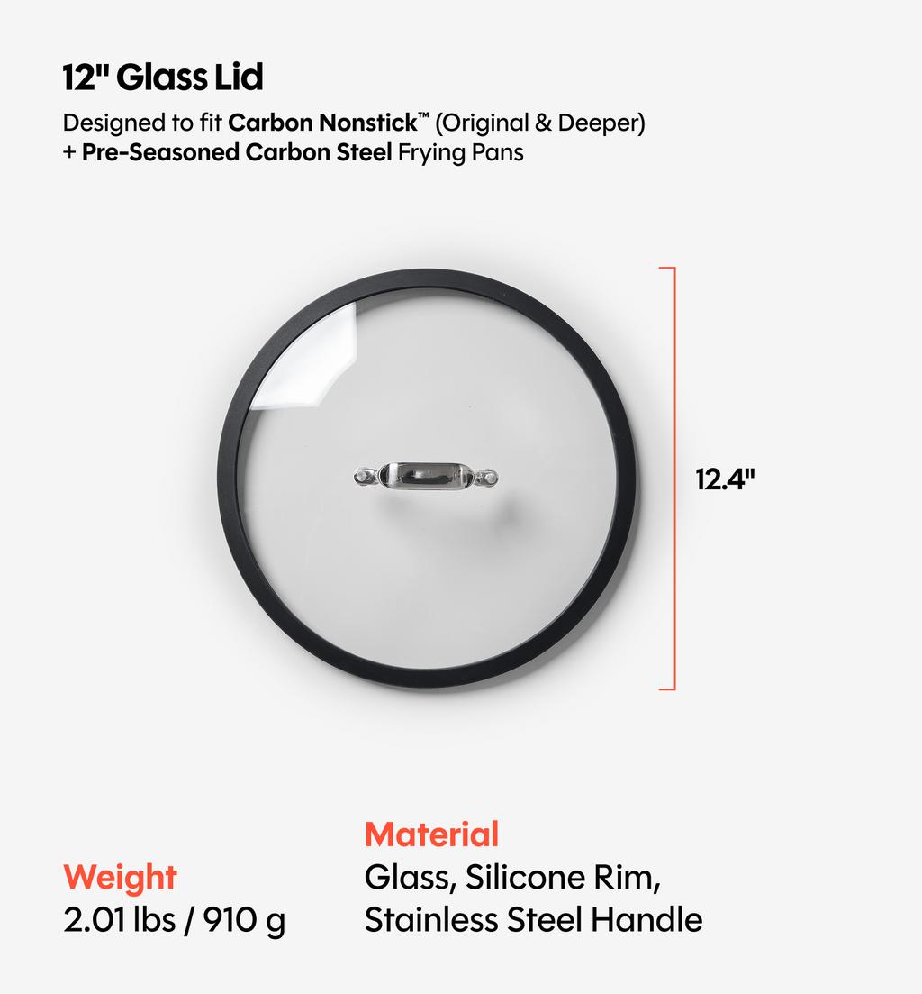 12" Carbon Nonstick™ Frying Pan + Glass Lid