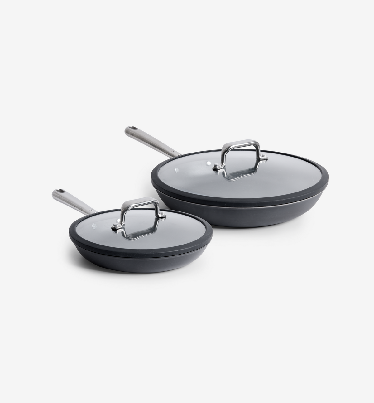 8" + 10" Carbon Nonstick™ Frying Pan + Glass Lids