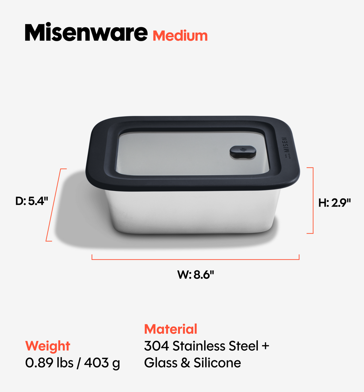 6-Piece Misenware Medium Set - Black