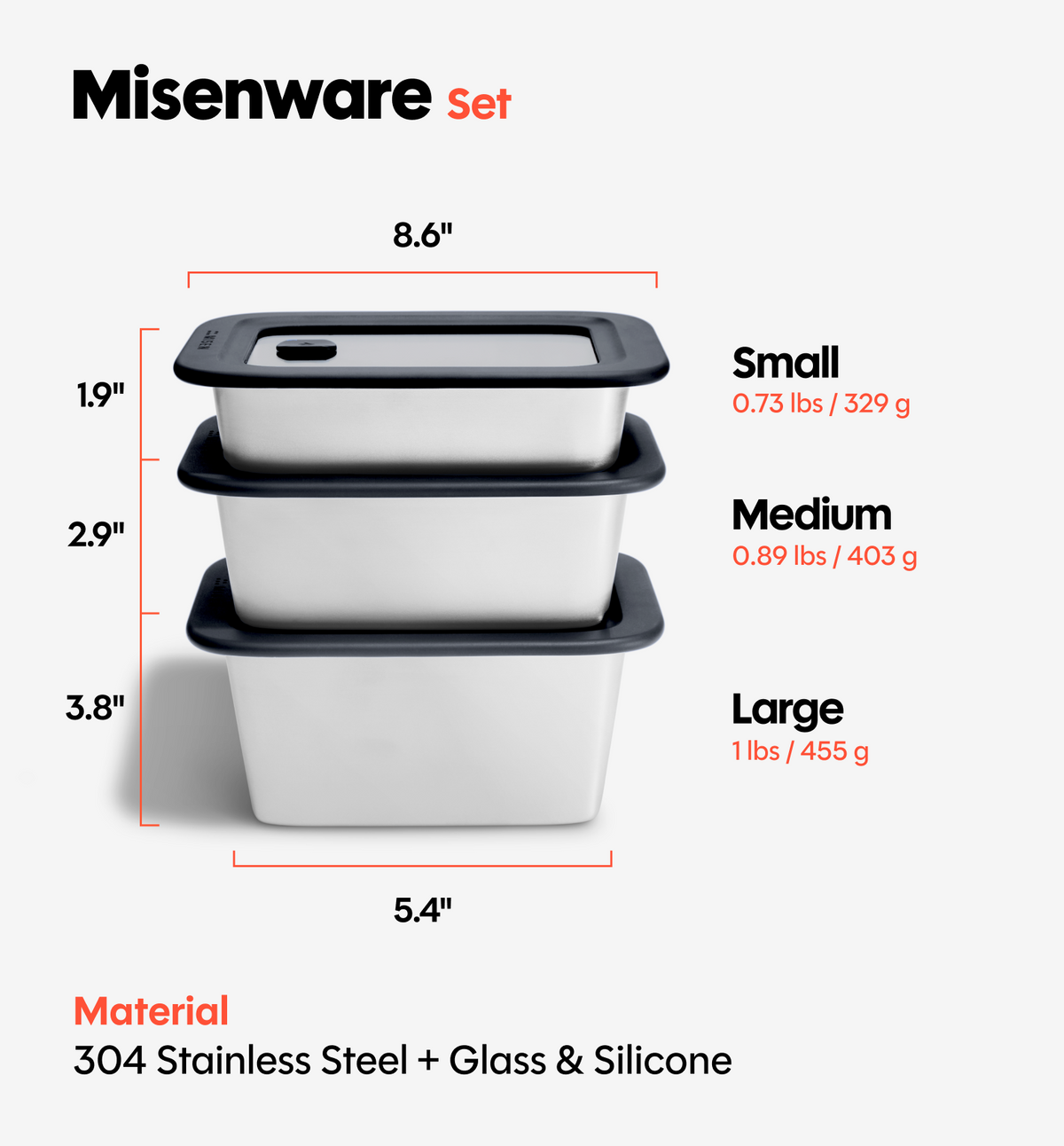 6-Piece Misenware Mixed Set - Black