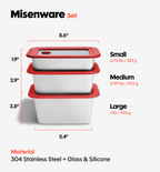 18-Piece Misenware Mixed Set - Red