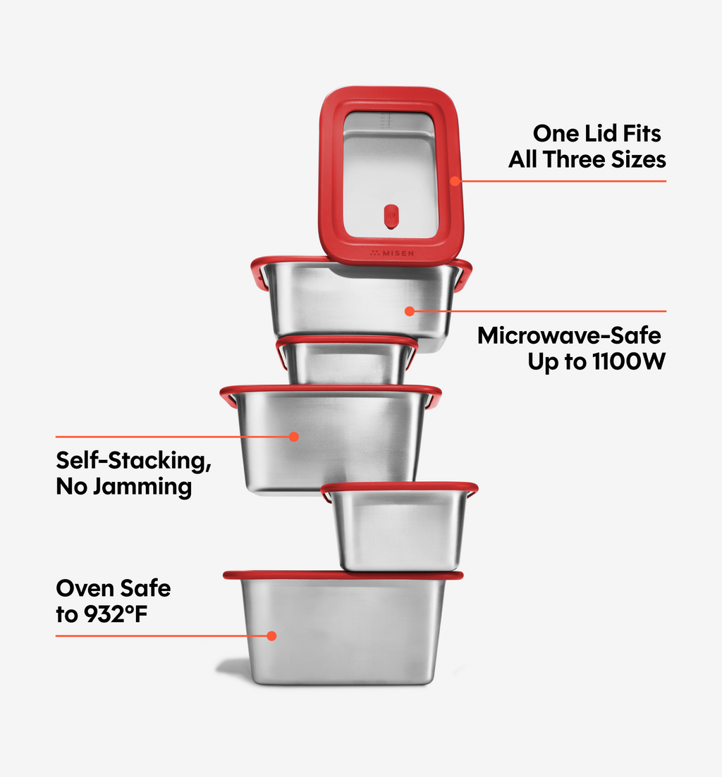 18-Piece Misenware Mixed Set - Red
