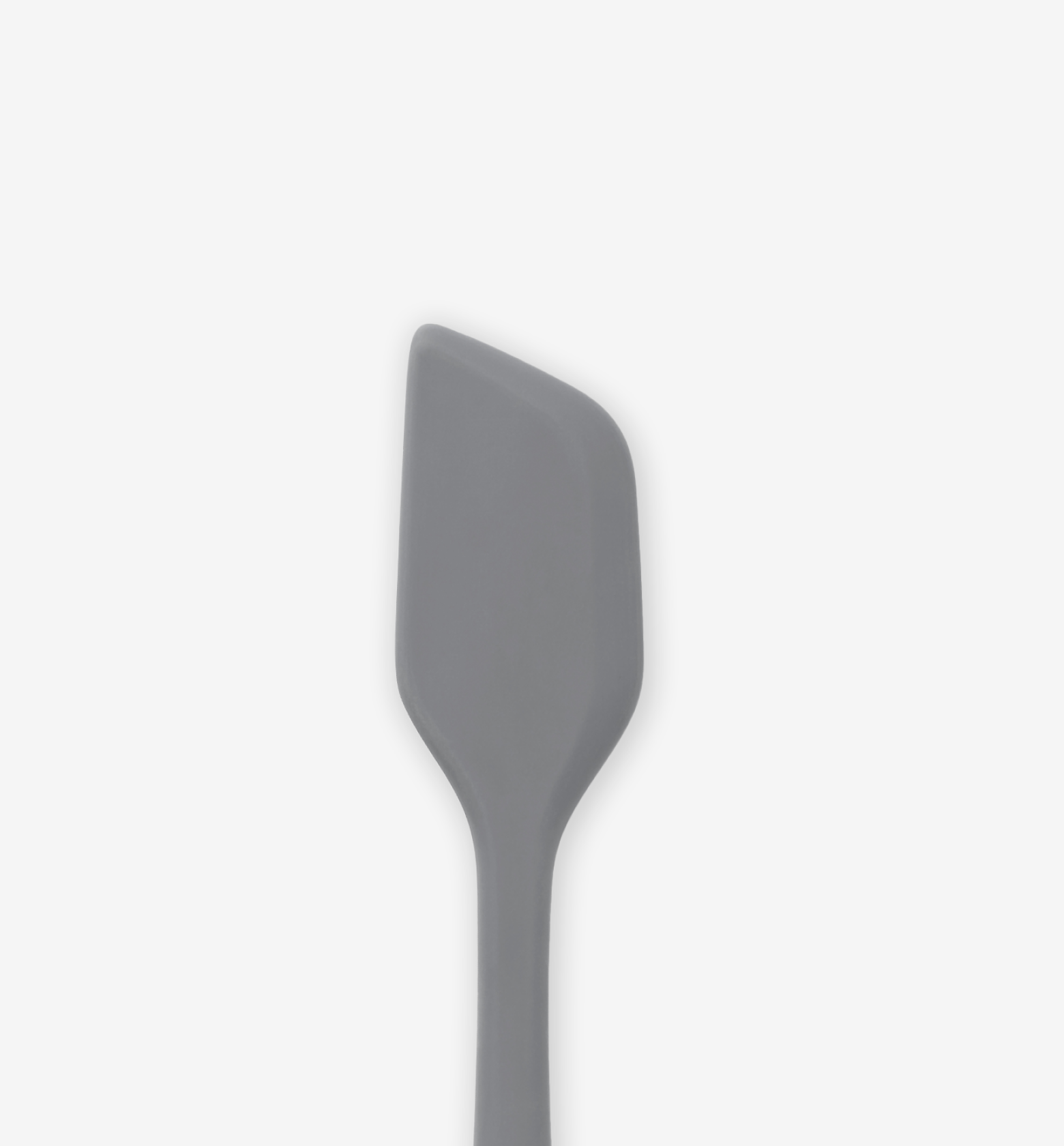 Gray silicone spatula head with angled flexible blade