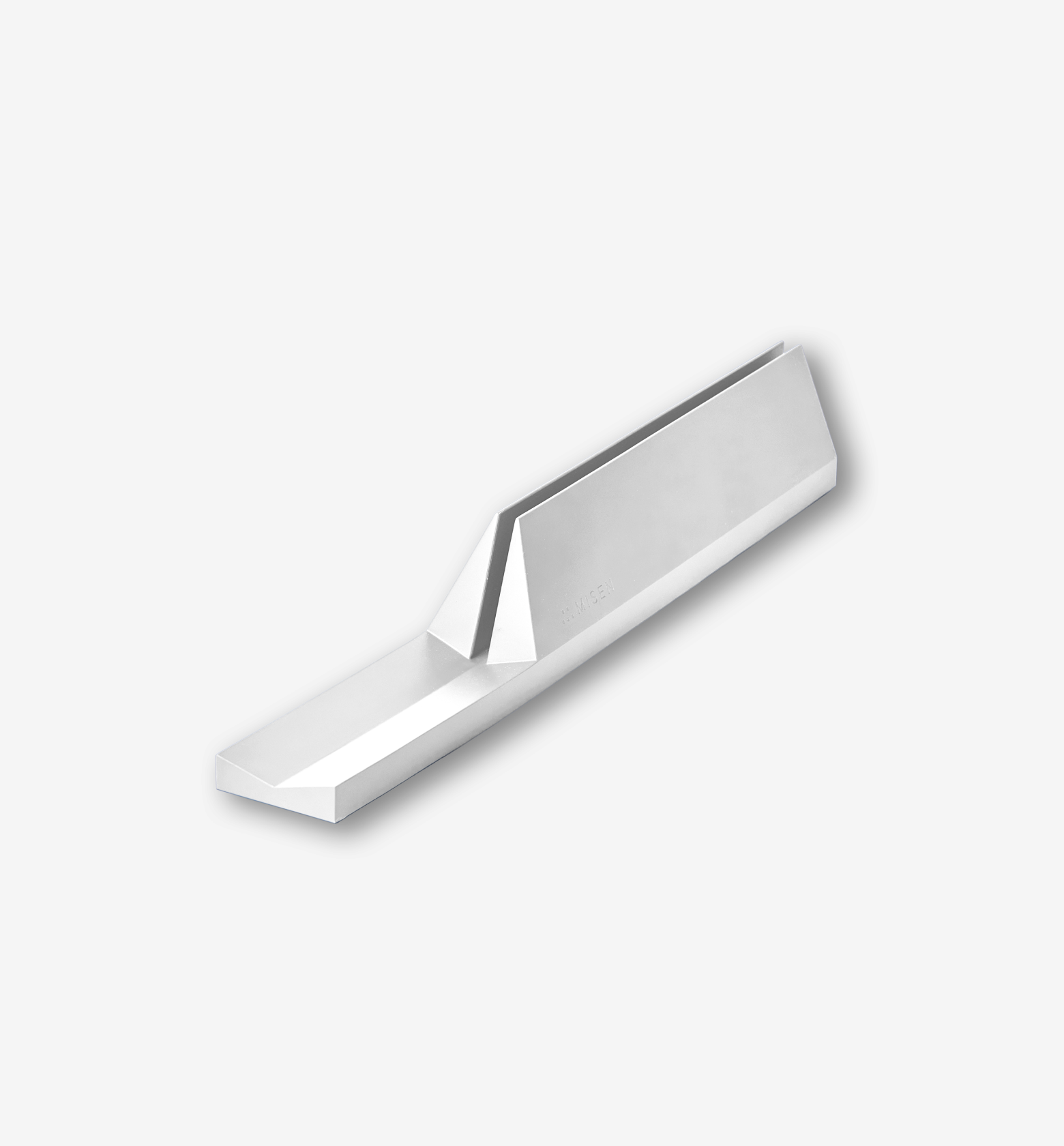 Aluminum T-shaped cabinet pull handle with angled geometric design