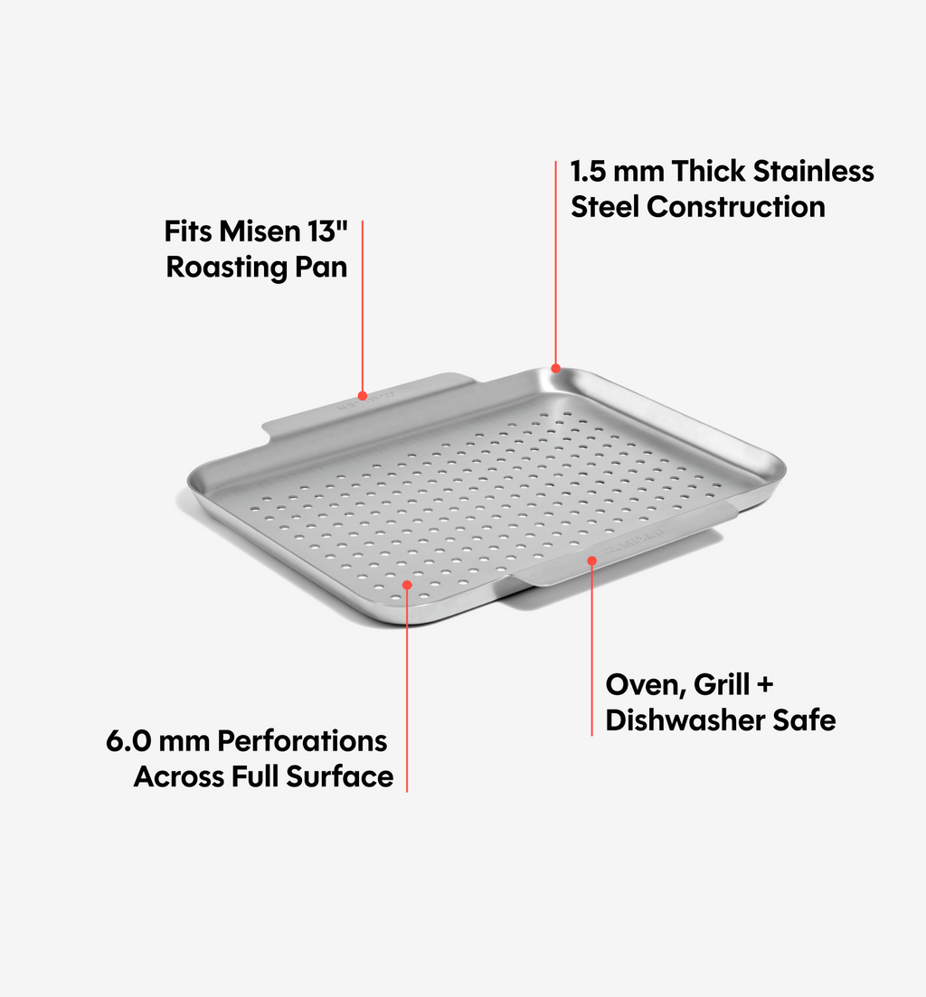 13" Stainless Steel Perforated Roasting Basket