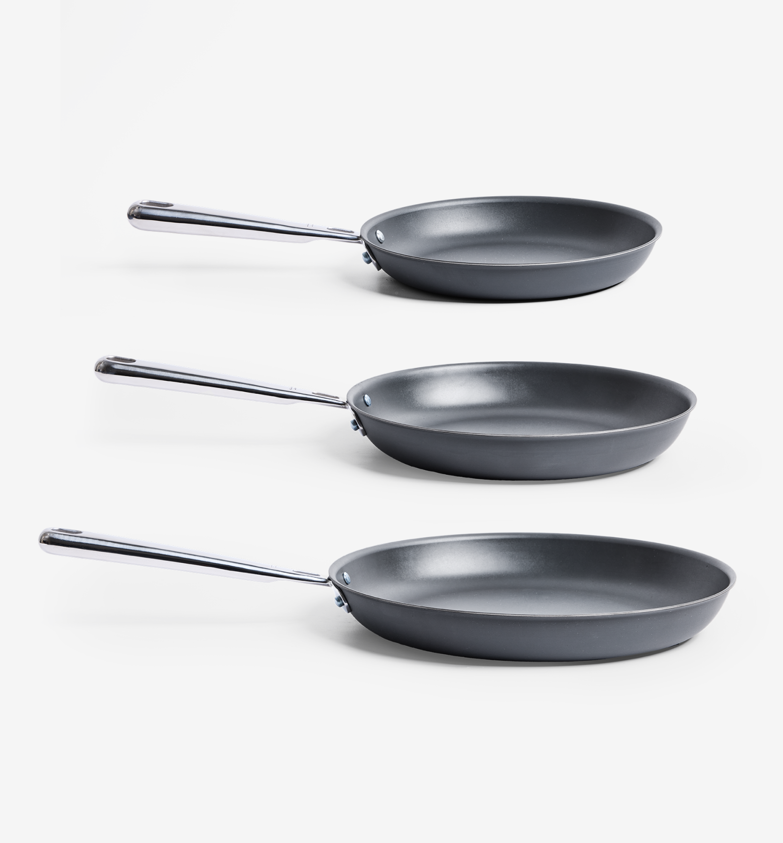 8" + 10" + 12" Pre-Seasoned Carbon Steel Frying Pan