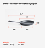 8" Pre-Seasoned Carbon Steel Frying Pan
