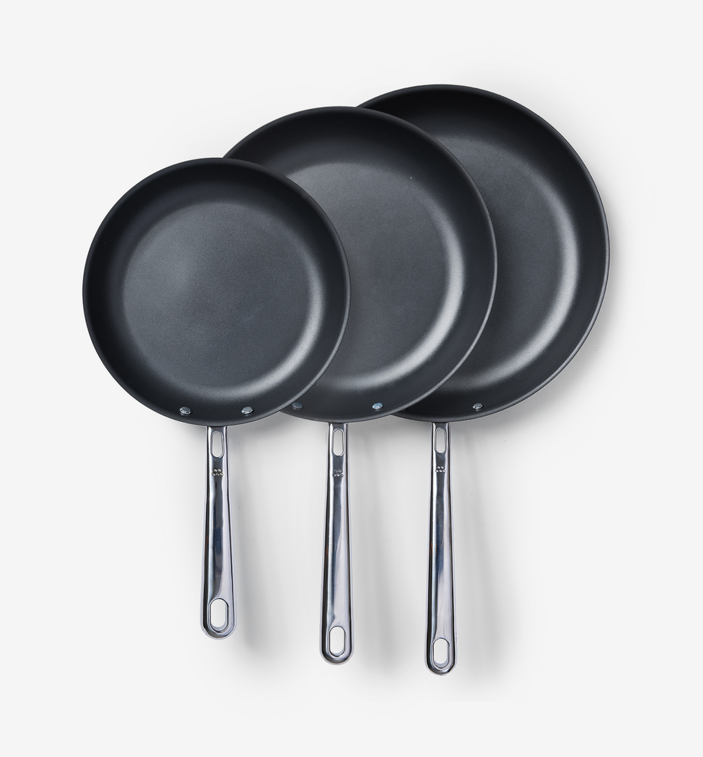 8" + 10" + 12" Pre-Seasoned Carbon Steel Frying Pan