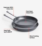 10" + 12" Pre-Seasoned Carbon Steel Frying Pan