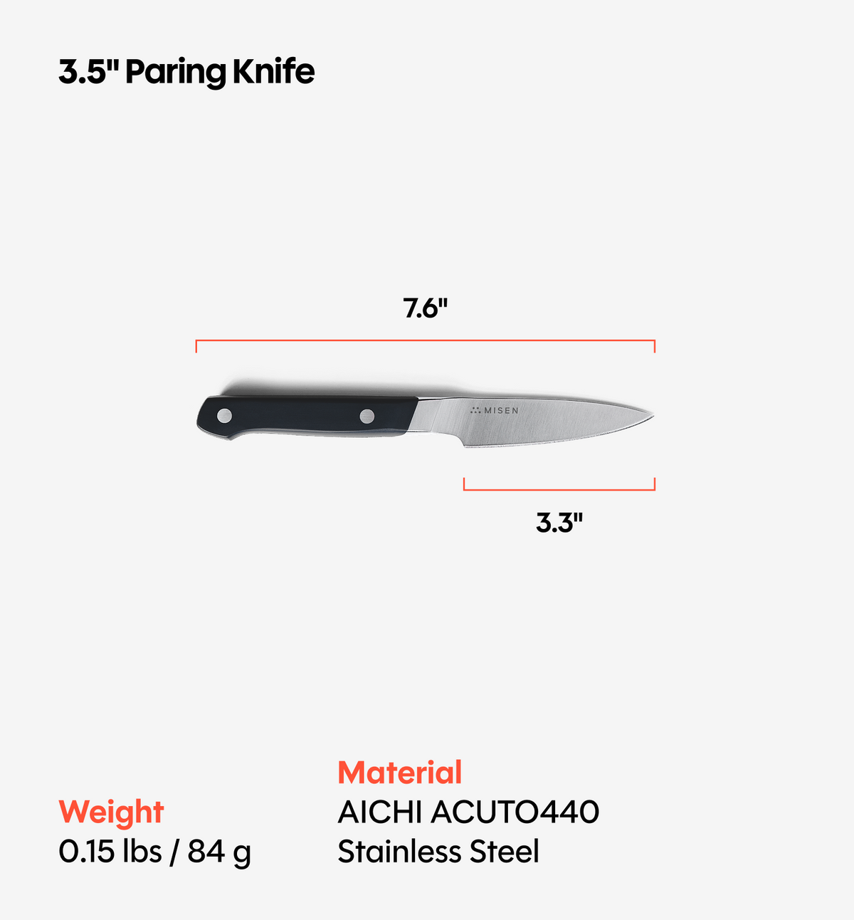 3.5" Paring Knife (ACUTO440) - Black