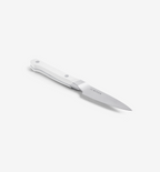 Misen paring knife with white handle and stainless steel blade