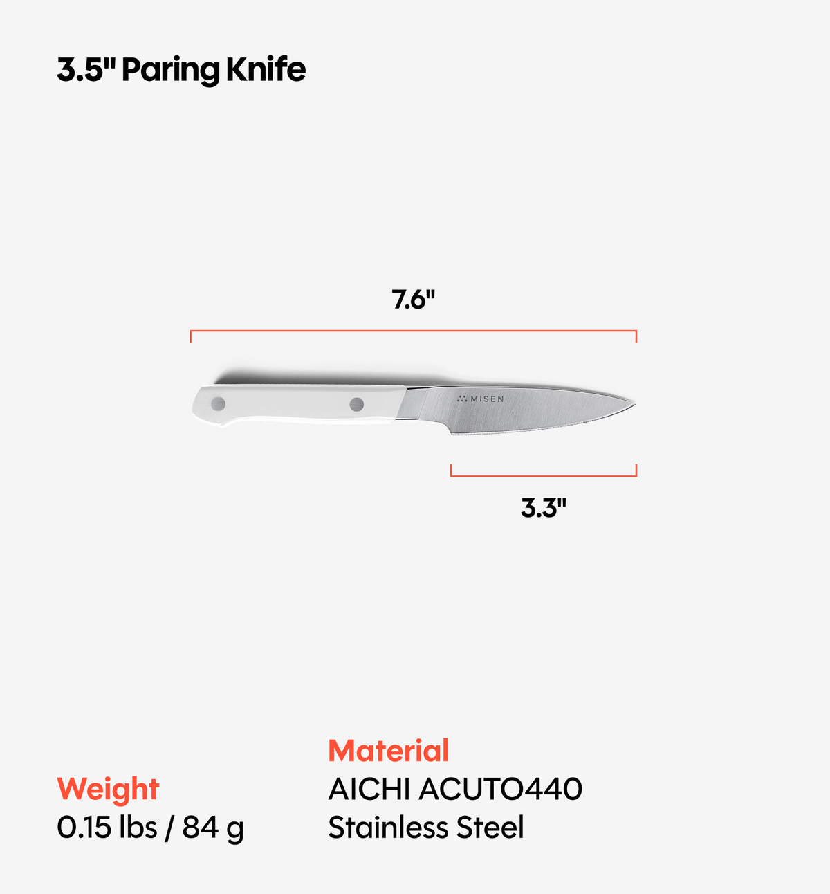 3.5" Paring Knife (ACUTO440) - White