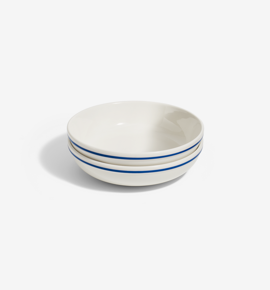 2-piece blue porcelain pasta bowl set