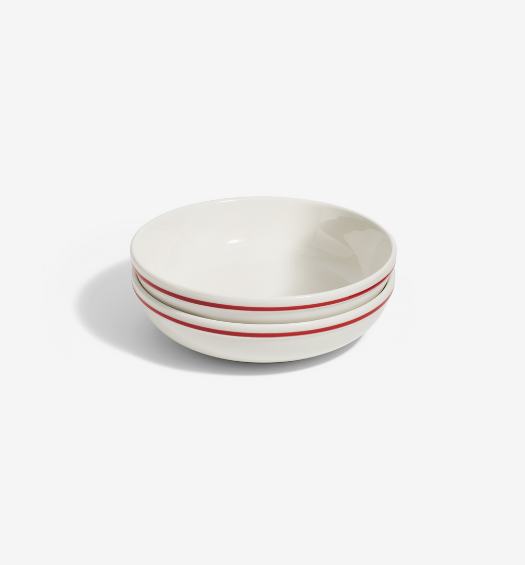 2-Piece Pasta Bowl Set, Red