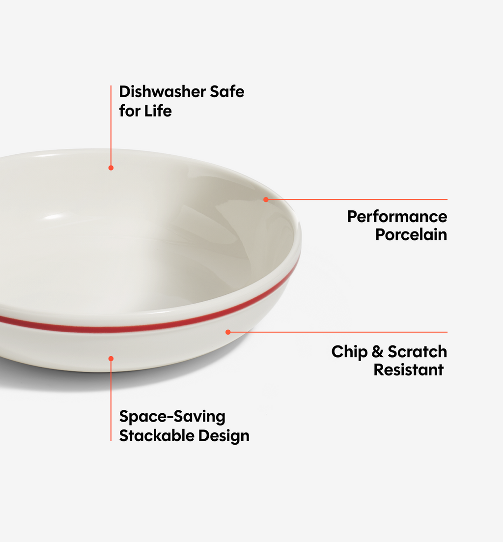 2-Piece Pasta Bowl Set - Red