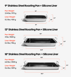 13" Stainless Steel Roasting Pan + Silicone Liner
