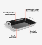 13" Stainless Steel Roasting Pan + Silicone Liner