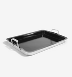 18" stainless steel roasting pan with silicone roasting pan liner