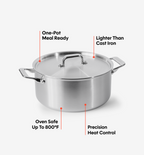 6.75 QT Stainless Steel Dutch Oven