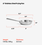 6" Stainless Steel Frying Pan