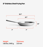 8" Stainless Steel Frying Pan