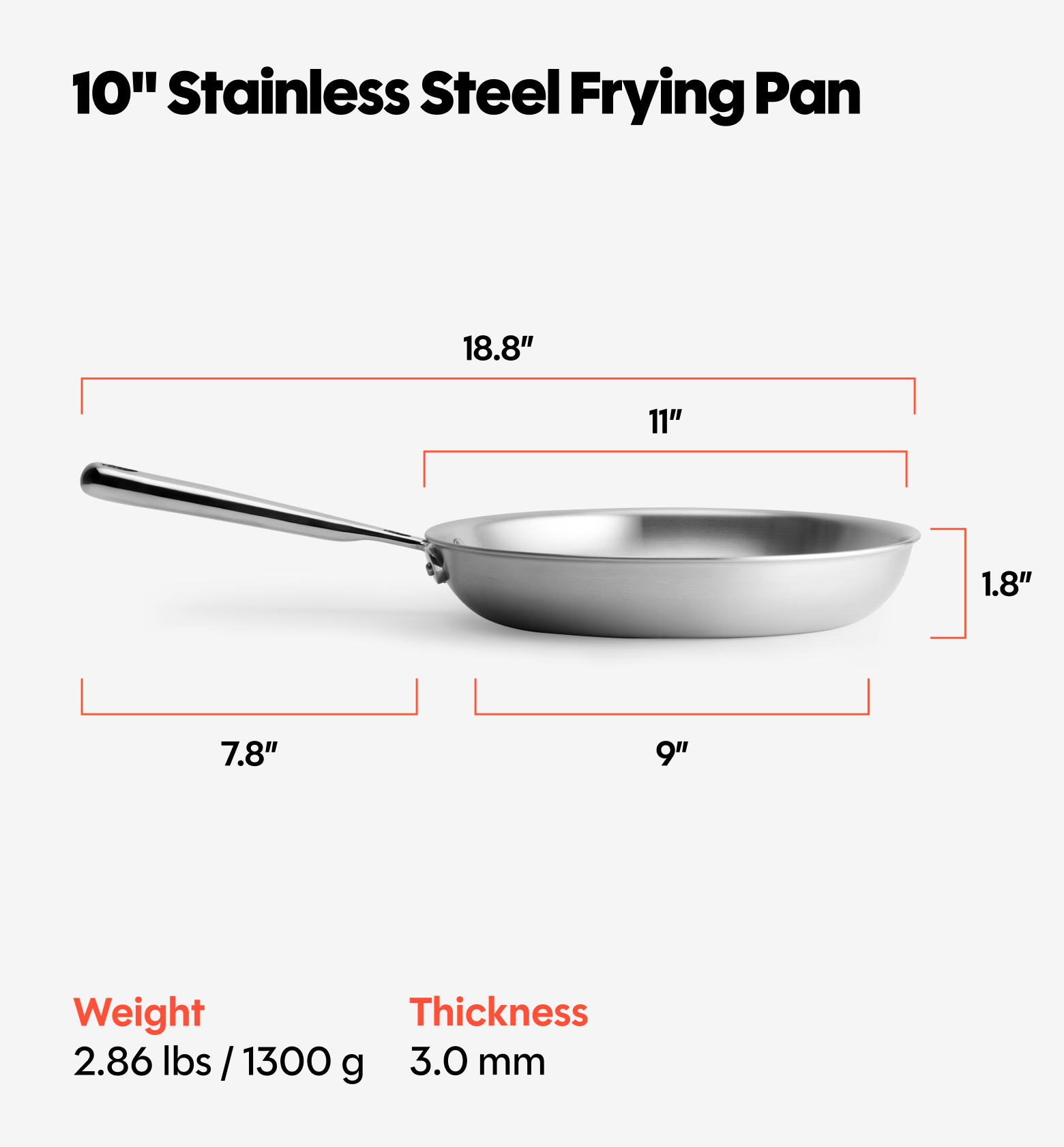 10" Stainless Steel Frying Pan