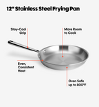 12" Stainless Steel Frying Pan