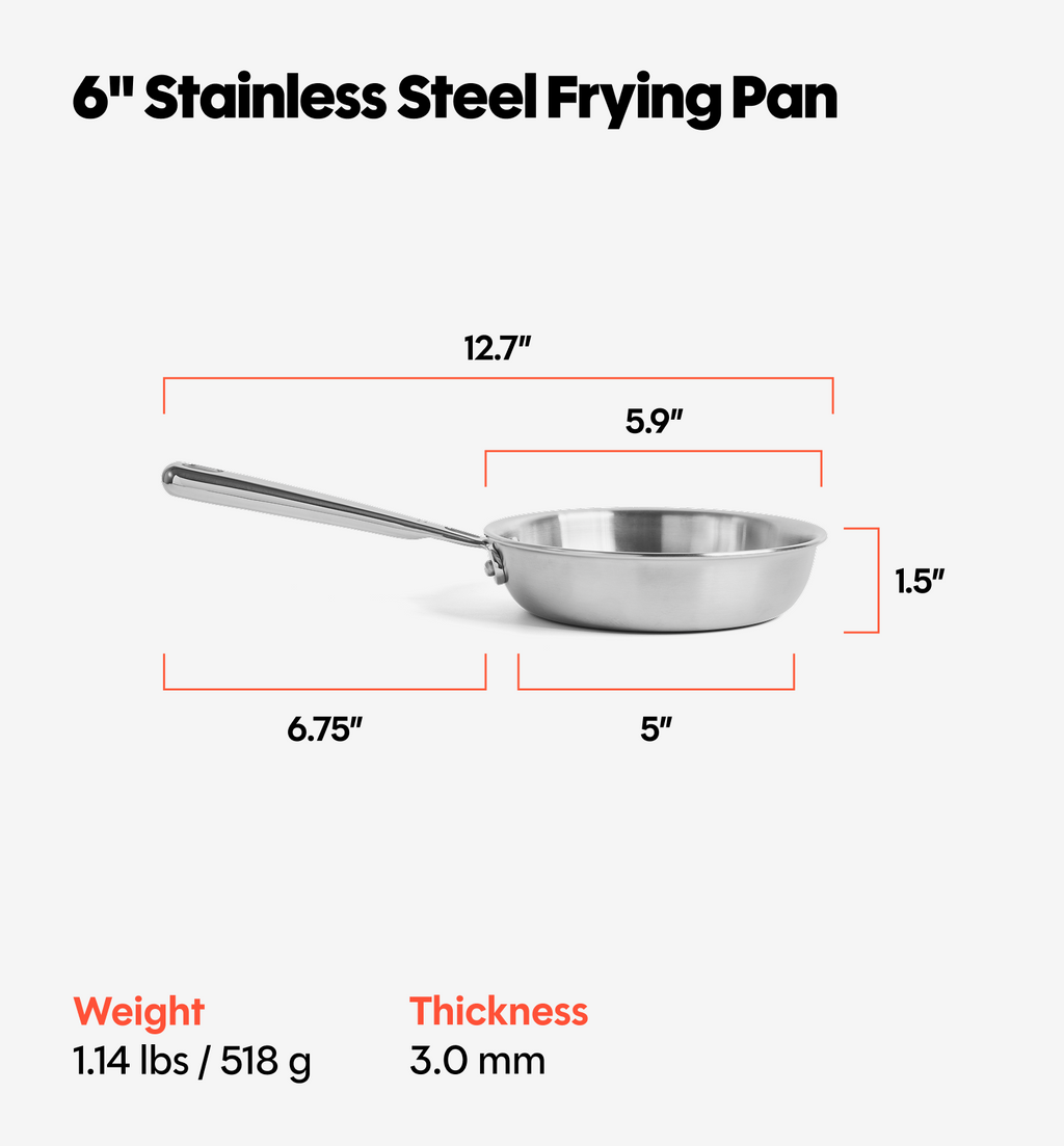 6" Stainless Steel Frying Pan