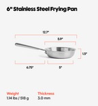 6" Stainless Steel Frying Pan