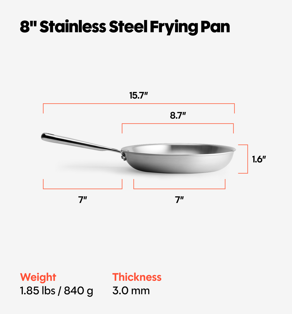 8" Stainless Steel Frying Pan