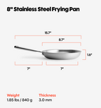 8" Stainless Steel Frying Pan