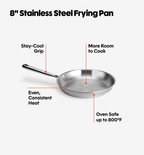 8" Stainless Steel Frying Pan
