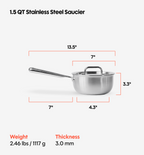 1.5 QT Stainless Steel Saucier
