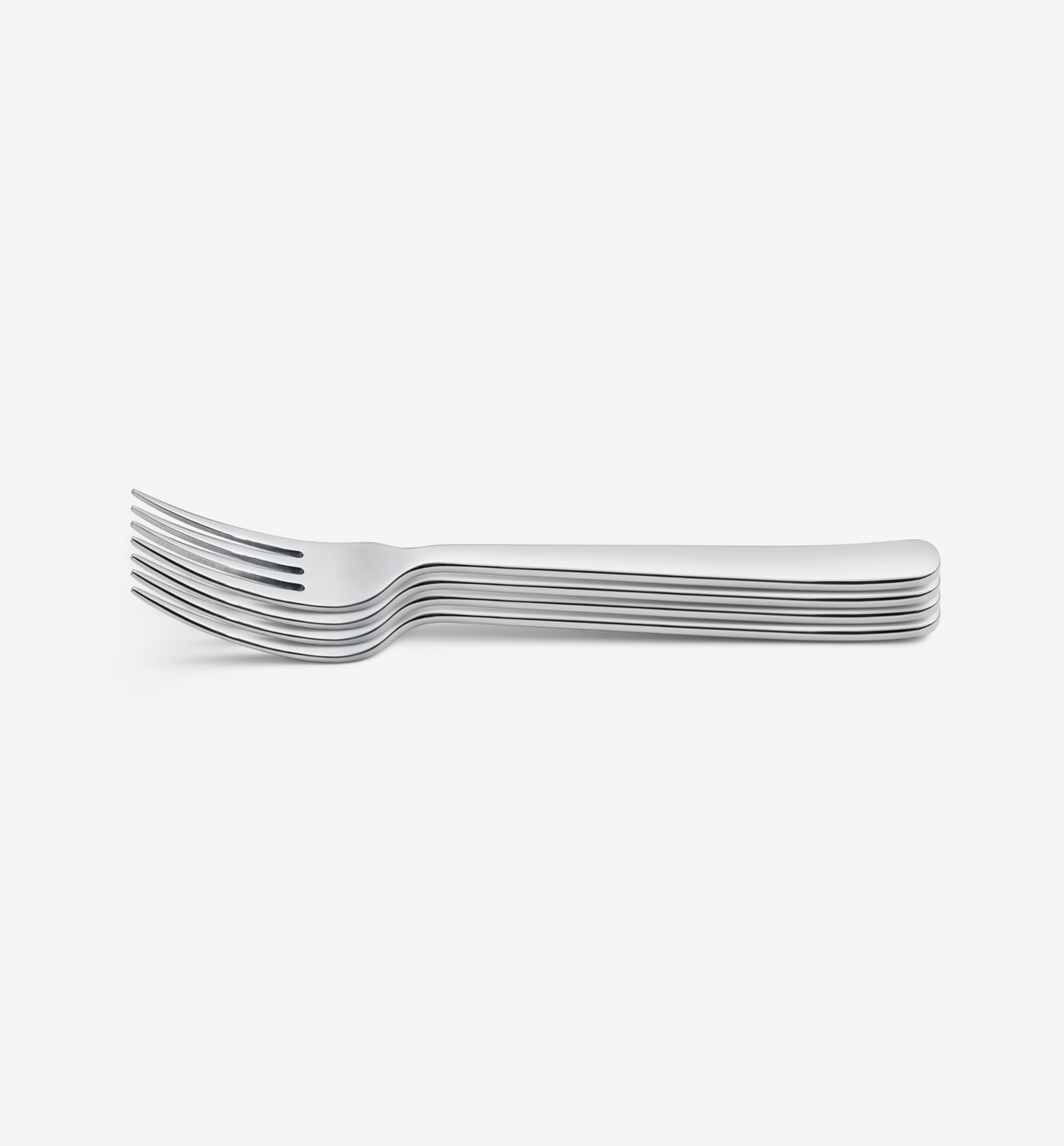 4‑Piece Polished Salad Fork Set in stainless steel