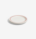 Red 2-piece salad plate set with two porcelain plates
