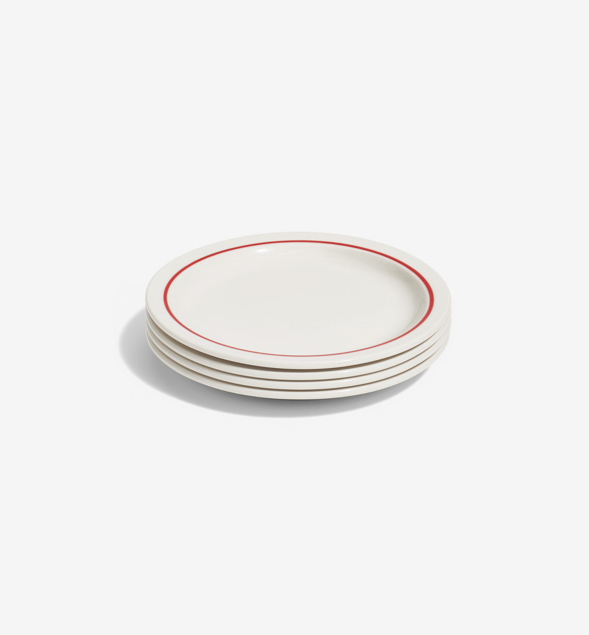 4-Piece Salad Plate Set – Red, high‑alumina porcelain plate
