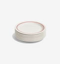 8‑piece red salad plate set in porcelain
