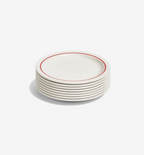 8‑piece red salad plate set in porcelain