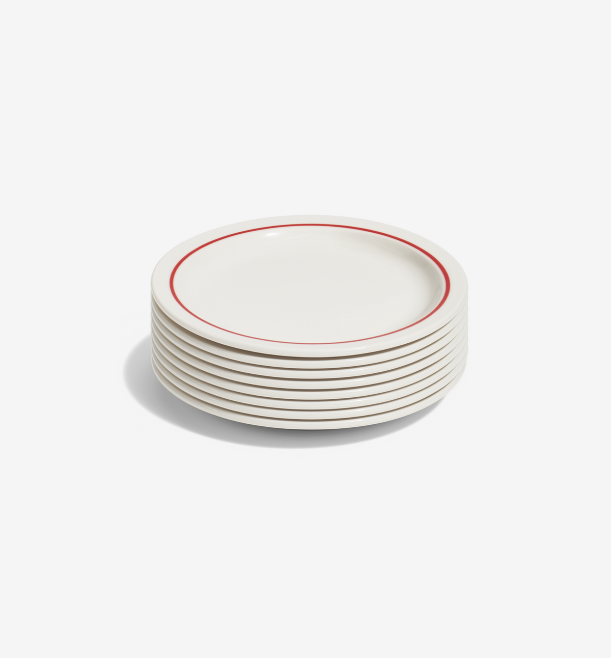 8‑piece red salad plate set in porcelain