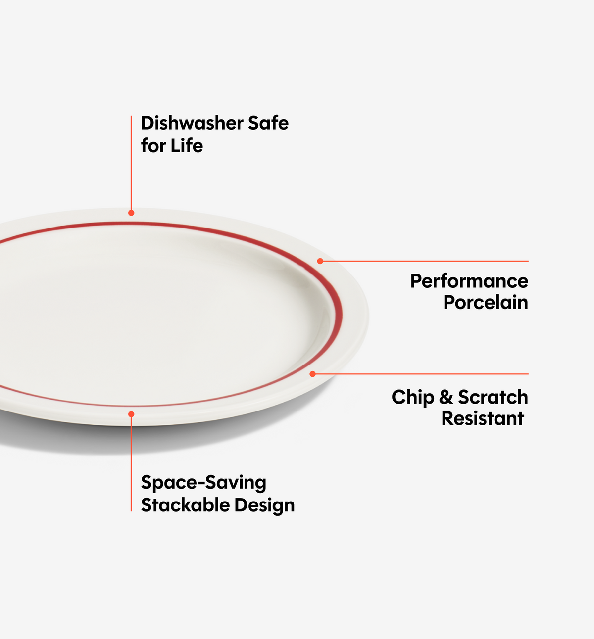 2-Piece Salad Plate Set - Red