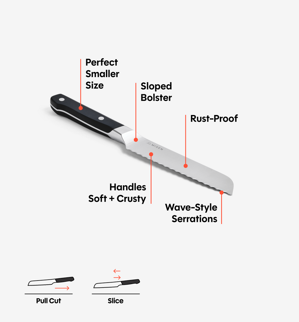 5" Serrated Knife (ACUTO440) - Black