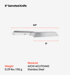 5" Serrated Knife (ACUTO440) - White