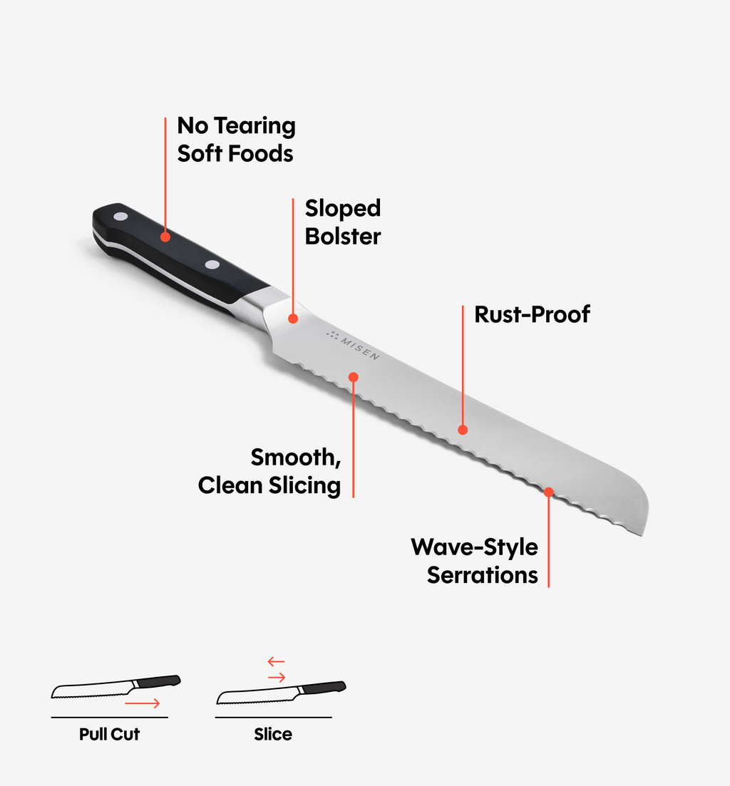 8" Serrated Knife (ACUTO440) - Black