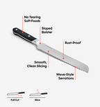 8" Serrated Knife (ACUTO440) - Black